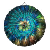 Lumineuze Fantasevloer, kleurrijk Abstract fractal Dartbord (Voorkant)