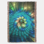 Lumineuze Fantasevloer, kleurrijk Abstract fractal Deken (Voorkant Verticaal)