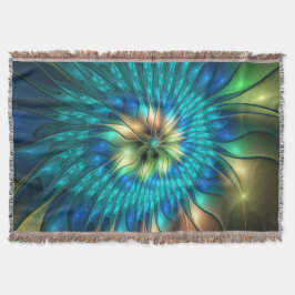 Lumineuze Fantasevloer, kleurrijk Abstract fractal Deken