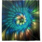 Lumineuze Fantasevloer, kleurrijk Abstract fractal Douchegordijn (Voorkant)