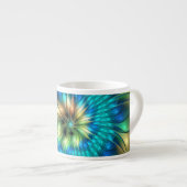 Lumineuze Fantasevloer, kleurrijk Abstract fractal Espresso Kop (Voorkant rechts)