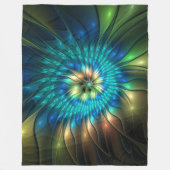 Lumineuze Fantasevloer, kleurrijk Abstract fractal Fleece Deken (Voorkant)