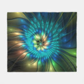 Lumineuze Fantasevloer, kleurrijk Abstract fractal Fleece Deken (Voorkant (Horizontaal))