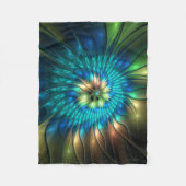 Lumineuze Fantasevloer, kleurrijk Abstract fractal Fleece Deken (Voorkant)