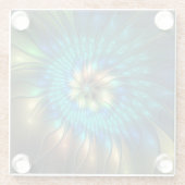 Lumineuze Fantasevloer, kleurrijk Abstract fractal Glazen Onderzetter (Achterkant)