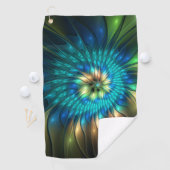 Lumineuze Fantasevloer, kleurrijk Abstract fractal Golfhanddoek (Insitu)