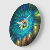 Lumineuze Fantasevloer, kleurrijk Abstract fractal Grote Klok (Hoek)