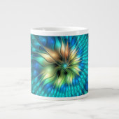 Lumineuze Fantasevloer, kleurrijk Abstract fractal Grote Koffiekop (Voorkant)
