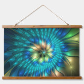 Lumineuze Fantasevloer, kleurrijk Abstract fractal Hangend Wandkleed (Voorkant)