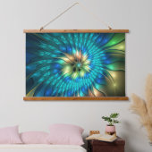 Lumineuze Fantasevloer, kleurrijk Abstract fractal Hangend Wandkleed (Slaapkamer)