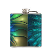 Lumineuze Fantasevloer, kleurrijk Abstract fractal Heupfles (Achterkant)