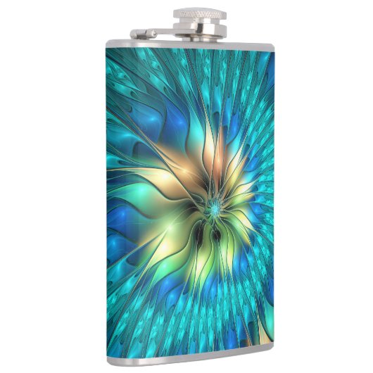 Lumineuze Fantasevloer, kleurrijk Abstract fractal Heupfles (Rechts)