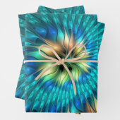 Lumineuze Fantasevloer, kleurrijk Abstract fractal Inpakpapier Vel (In situ)