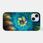 Lumineuze Fantasevloer, kleurrijk Abstract fractal iPhone 15 Case (Achterkant horizontaal)