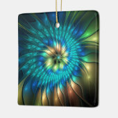 Lumineuze Fantasevloer, kleurrijk Abstract fractal Keramisch Ornament (Links)