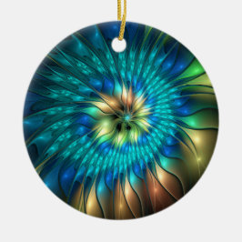 Lumineuze Fantasevloer, kleurrijk Abstract fractal Keramisch Ornament