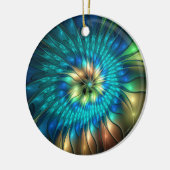 Lumineuze Fantasevloer, kleurrijk Abstract fractal Keramisch Ornament (Links)