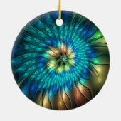 Lumineuze Fantasevloer, kleurrijk Abstract fractal Keramisch Ornament (Achterkant)