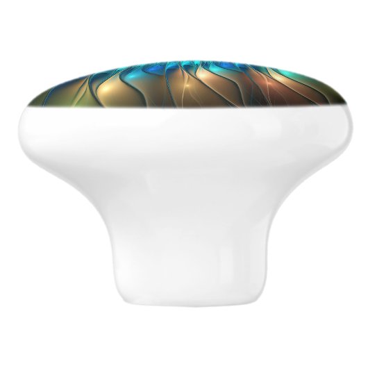 Lumineuze Fantasevloer, kleurrijk Abstract fractal Keramische Knop (Zijkant)