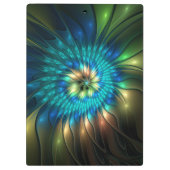 Lumineuze Fantasevloer, kleurrijk Abstract fractal Klembord (Achterkant)