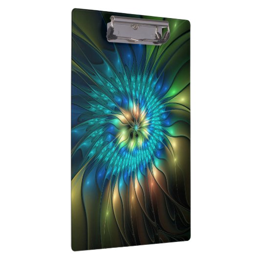 Lumineuze Fantasevloer, kleurrijk Abstract fractal Klembord (Rechts)