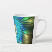 Lumineuze Fantasevloer, kleurrijk Abstract fractal Latte Mok (Rechts)