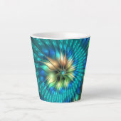 Lumineuze Fantasevloer, kleurrijk Abstract fractal Latte Mok (Voorkant)