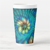 Lumineuze Fantasevloer, kleurrijk Abstract fractal Latte Mok (Voorkant)