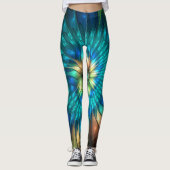 Lumineuze Fantasevloer, kleurrijk Abstract fractal Leggings (Voorkant)