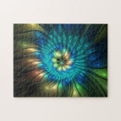 Lumineuze Fantasevloer, kleurrijk Abstract fractal Legpuzzel (Horizontaal)