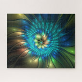 Lumineuze Fantasevloer, kleurrijk Abstract fractal Legpuzzel (Horizontaal)