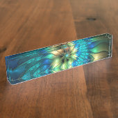 Lumineuze Fantasevloer, kleurrijk Abstract fractal Naambordje (Zijkant)