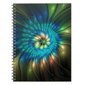 Lumineuze Fantasevloer, kleurrijk Abstract fractal Notitieboek (Voorkant)