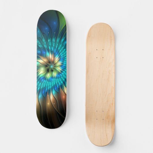 Lumineuze Fantasevloer, kleurrijk Abstract fractal Persoonlijk Skateboard (Voorkant)
