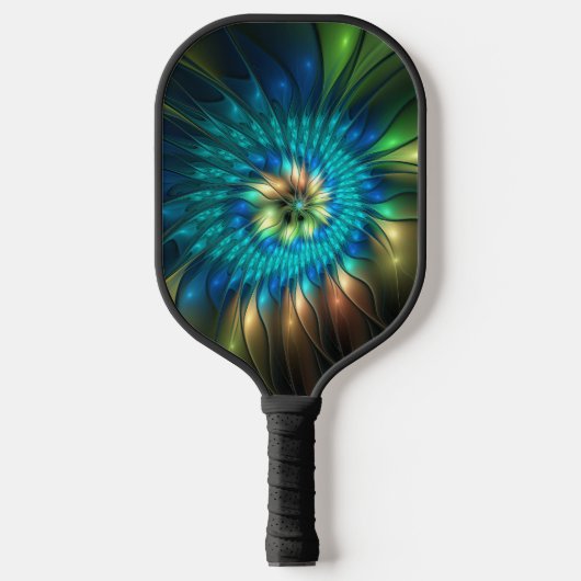 Lumineuze Fantasevloer, kleurrijk Abstract fractal Pickleball Paddle (Voorkant)