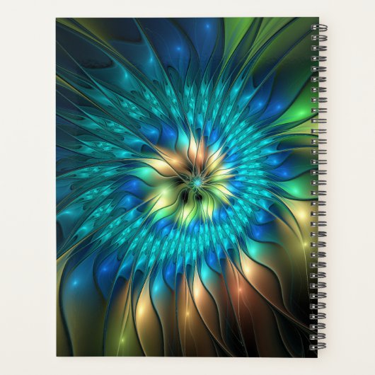 Lumineuze Fantasevloer, kleurrijk Abstract fractal Planner (Achterkant)