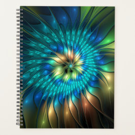 Lumineuze Fantasevloer, kleurrijk Abstract fractal Planner