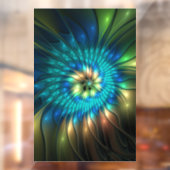Lumineuze Fantasevloer, kleurrijk Abstract fractal Raamsticker (Vel 2)