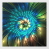 Lumineuze Fantasevloer, kleurrijk Abstract fractal Raamsticker (Vel)