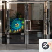 Lumineuze Fantasevloer, kleurrijk Abstract fractal Raamsticker (Kantoordeur)