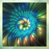 Lumineuze Fantasevloer, kleurrijk Abstract fractal Raamsticker (Vel 3)