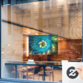 Lumineuze Fantasevloer, kleurrijk Abstract fractal Raamsticker (Cafe Raam)