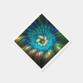 Lumineuze Fantasevloer, kleurrijk Abstract fractal Servet (Hoek)