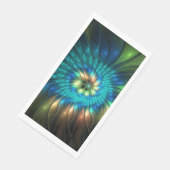 Lumineuze Fantasevloer, kleurrijk Abstract fractal Servet (Hoek)