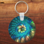Lumineuze Fantasevloer, kleurrijk Abstract fractal Sleutelhanger (Voorkant)