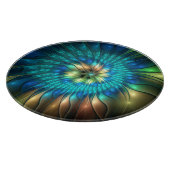 Lumineuze Fantasevloer, kleurrijk Abstract fractal Snijplank (Hoek)