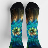 Lumineuze Fantasevloer, kleurrijk Abstract fractal Sokken (Top)