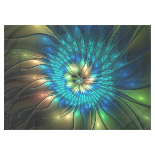 Lumineuze Fantasevloer, kleurrijk Abstract fractal Tafelkleed (Voorkant (Horizontaal))