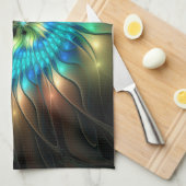 Lumineuze Fantasevloer, kleurrijk Abstract fractal Theedoek (Quarter Fold)