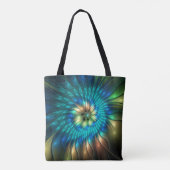 Lumineuze Fantasevloer, kleurrijk Abstract fractal Tote Bag (Achterkant)